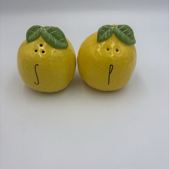 Rae Dunn Other - Rae Dunn Lemon Shaped Salt And Pepper Shakers Artisan Collection Yellow Ceramic
